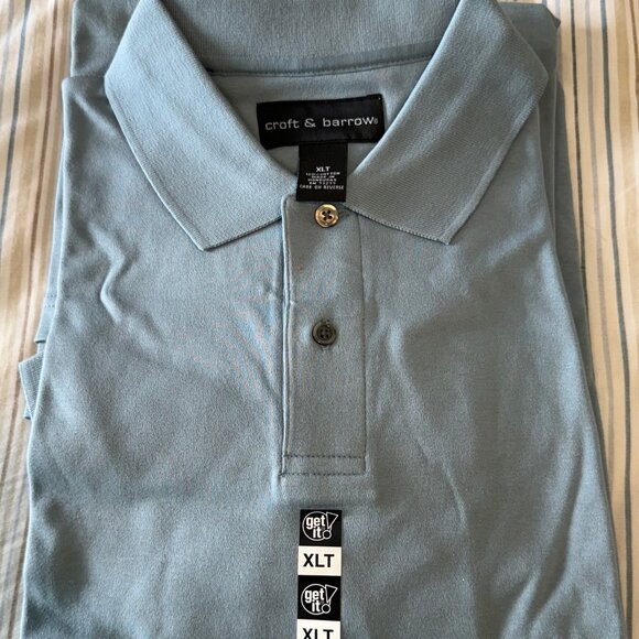 Men's XLT Croft & Barrow Short Sleeve Polo Shirt Green - Picture 1 of 2